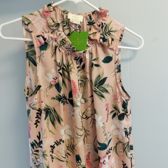 Kate Spade Botanical Ruffle Shell Top - Picture 4 of 8